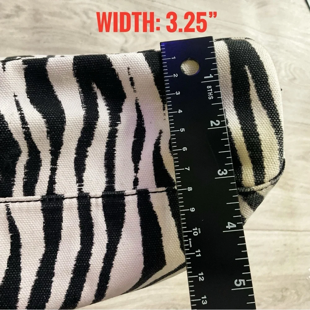 New Michael by Michael Kors Zebra print canvas tote black and white
